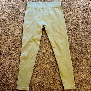 light green ribbed leggings